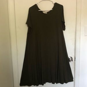 Olive green tshirt dress.